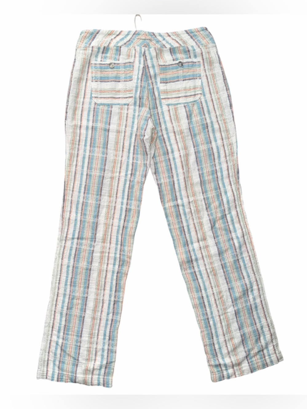 Sundance Gigi Textured Cotton Boho Pants Coastal Resort Stripe Women M - Picture 6 of 8